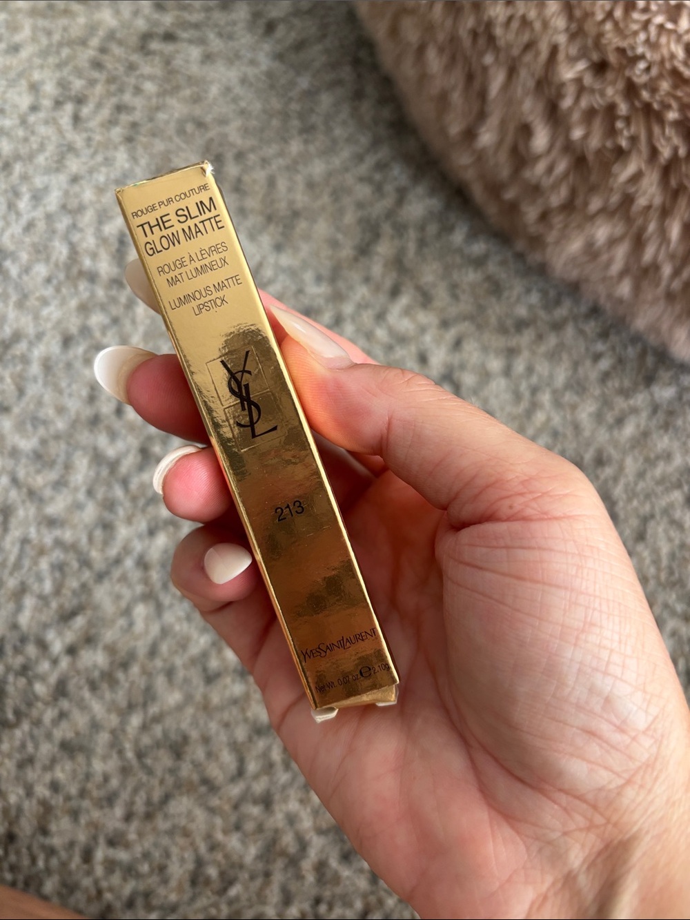 Yves Saint Laurent The Slim Glow Matte Lipstick - Gold Packaging